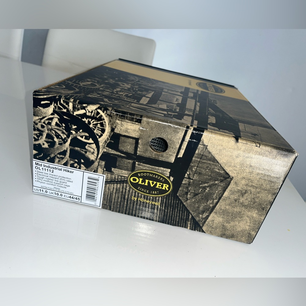 Oliver Boots Steel Toe Leather & Mesh Men's Mid Industrial Hiker,size 11USA